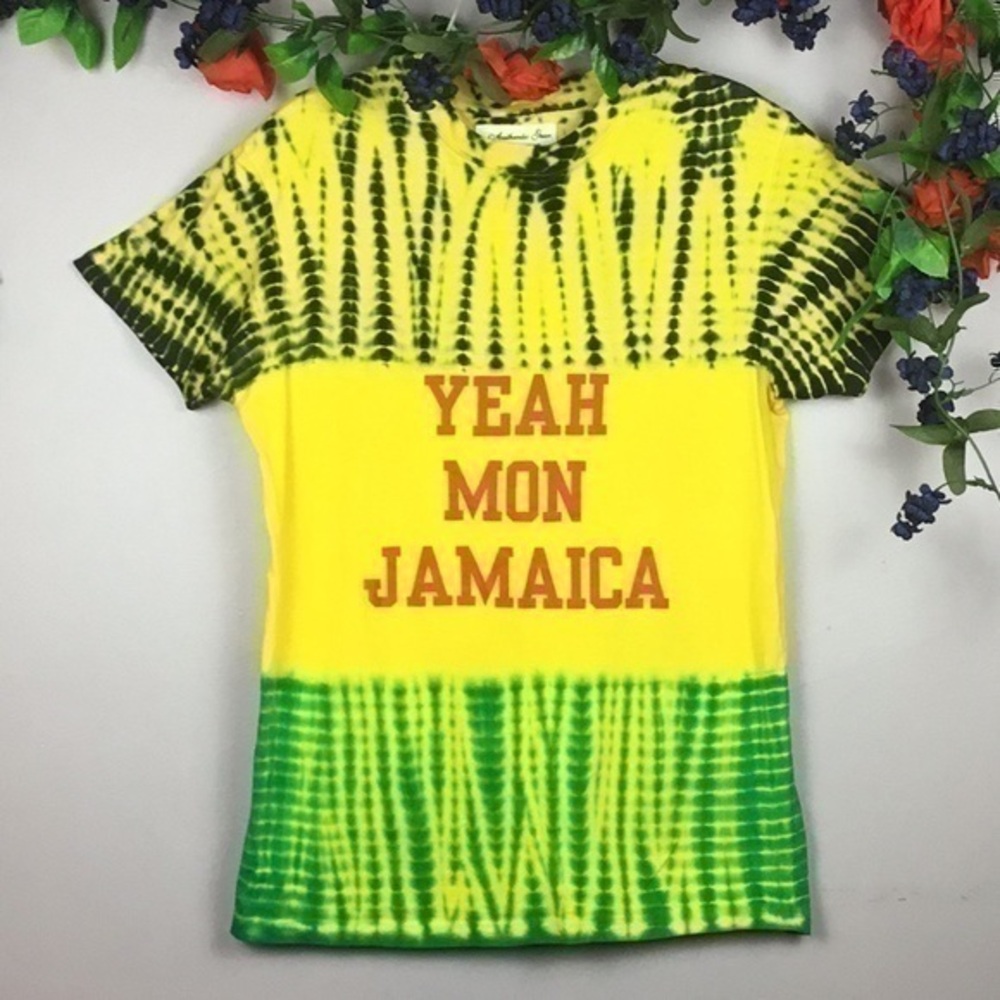 AUTHENTIC GEAR JAMAICAN 100% Cotton Graphic Tee T-Shirt Small